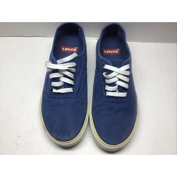 Vintage Levis Blue Canvas Skater Boater Shoes Men 10 or Women 11.5 - Picture 3 of 9